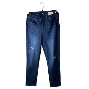 NYDJ Curves 360 Jeans Women's Size 12 Skinny Leg Whiskers Distressed Denim NWT